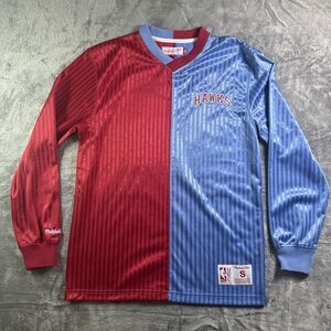 Mitchell &‎ Ness Mens Blue Red NBA Atlanta Hawks Pullover Size Small NWOT